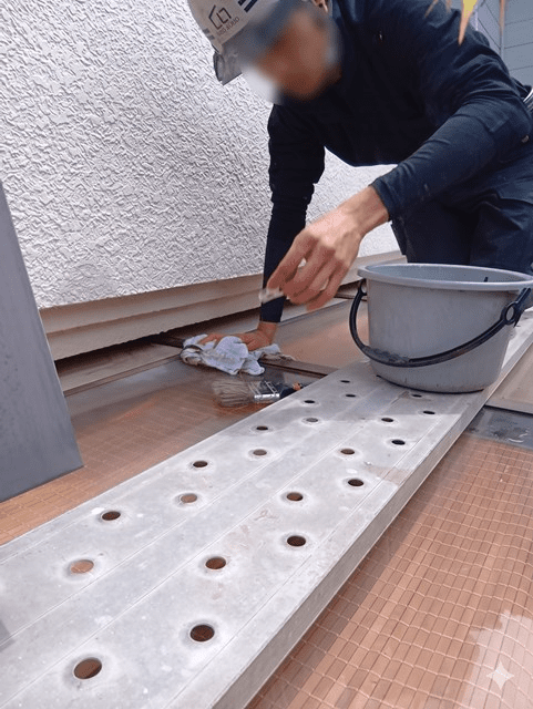 サンルーム雨漏り修繕・止水工事 施工中施工後