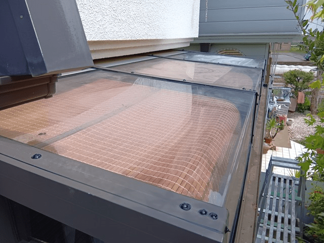 サンルーム雨漏り修繕・止水工事 施工中施工後